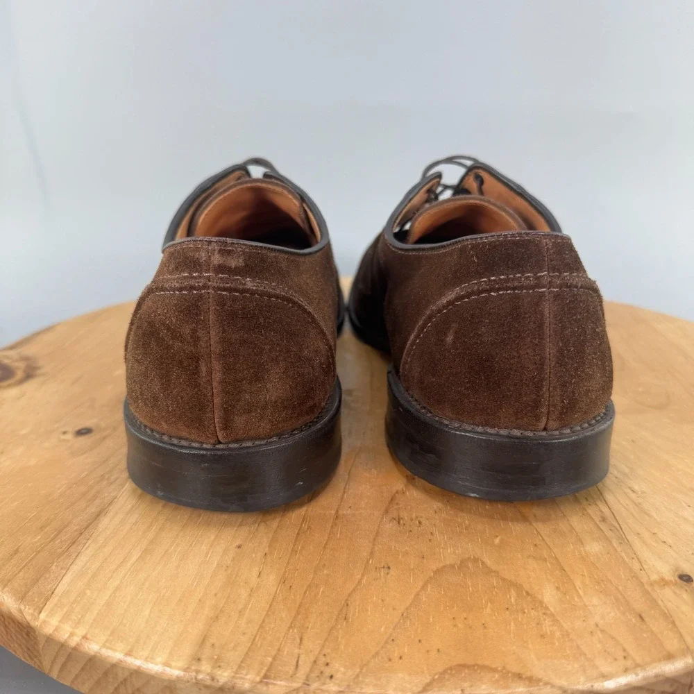 Allen Edmonds Hancock Mens Size 13 B Dress Shoes Brown Suede Split Toe Derby USA